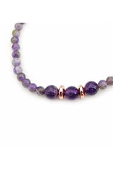 Amethyst Natural Stone Bracelet - 4mm Beads, 18-19cm Length
