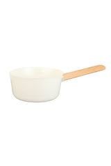 16 cm Beige Ceramic Coated Induction Saucepan with Wood Handle