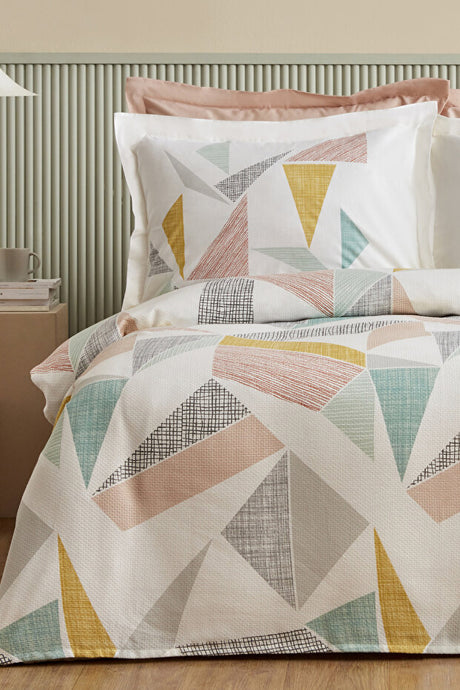 Lenny Double Size 100% Cotton Pique Bedding Set