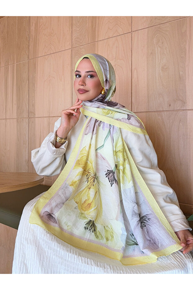 Patterned Bamboo Crinkle Shawl - Lightweight & Trendy