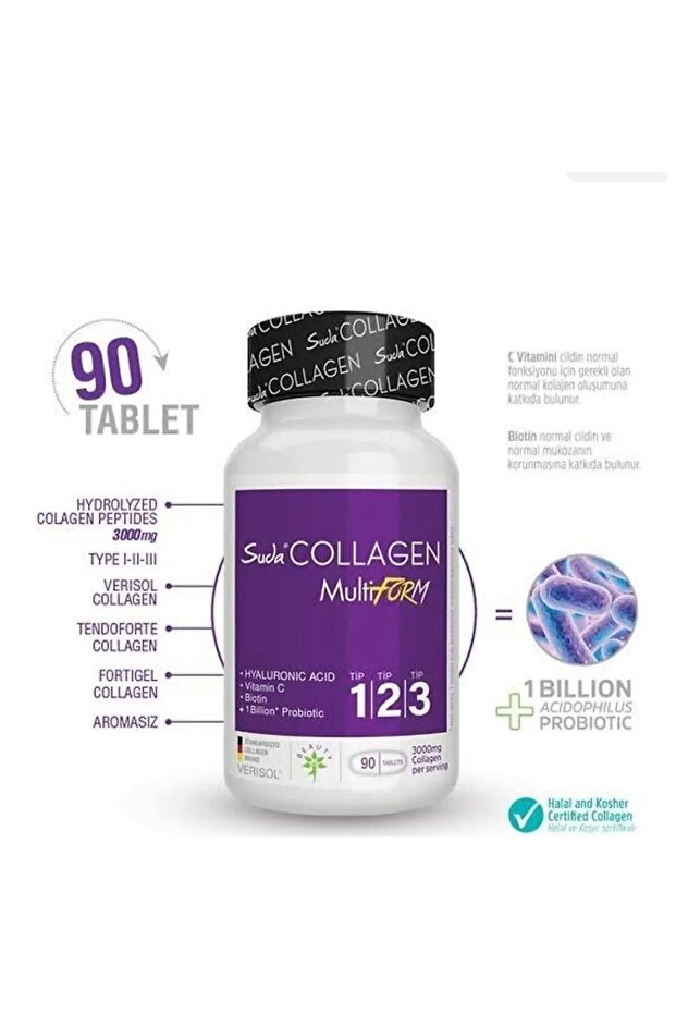 Multiformní tablety - 90 tablet x 2 balení | 3 typy kolagenu + probiotikum