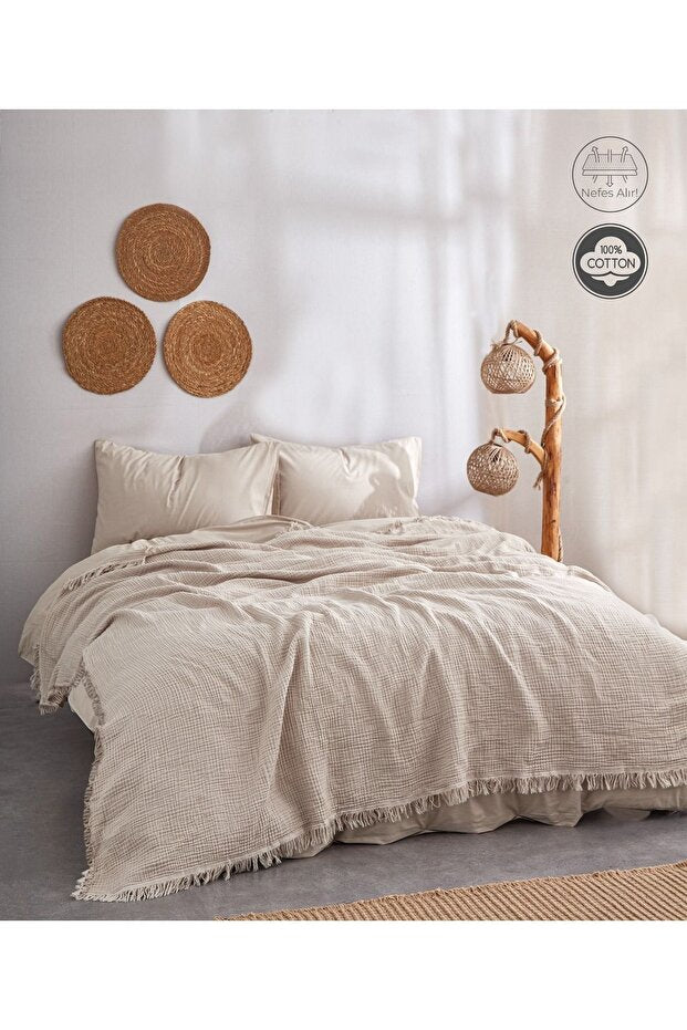 Soft 4-Ply Muslin 100% Cotton Blanket - 200x220 cm