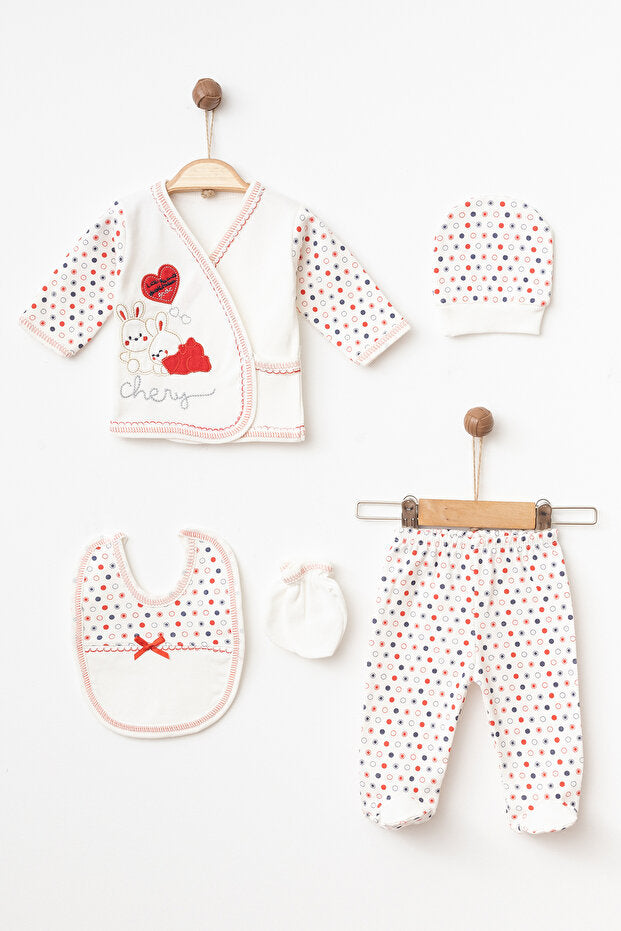 Newborn 5-Piece Bunny Baby Clothing Set 0-3 Months