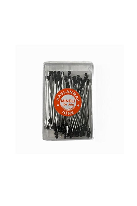 Steel Dressmaker Pins - 100 Black Durable Pieces