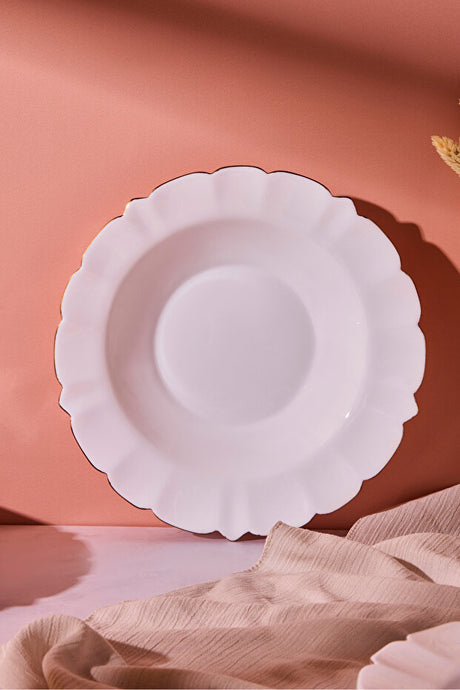 25 cm Scalloped Edge Opal Dinner Plate