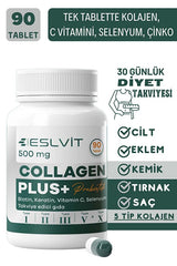 5-Type Hydrolyzed Collagen - 90 Tablets with Vit C, Zinc, Selenium