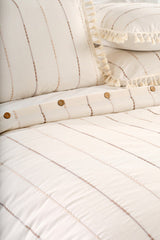 Double Cotton Duvet Cover Set - Buttoned & Tasseled