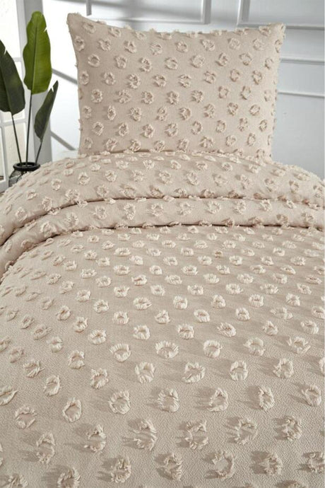 Konik Single 2-Piece Quilt Set - Beige