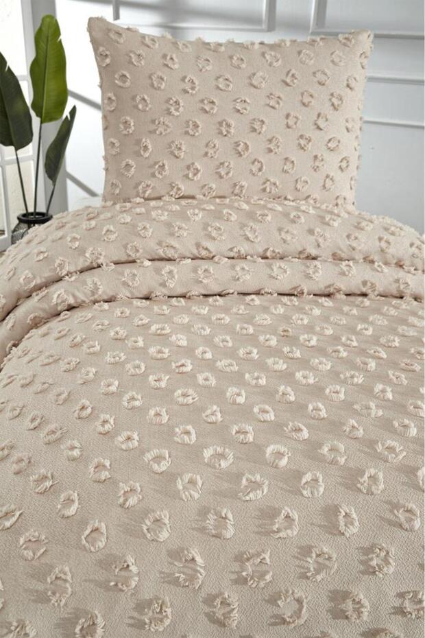 Konik Single 2-Piece Quilt Set - Beige