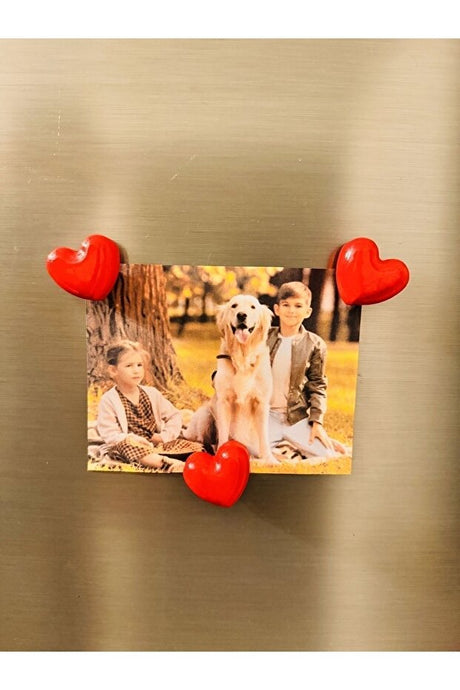 Heart Shaped Fridge Magnets - 5-Piece Decorative Set