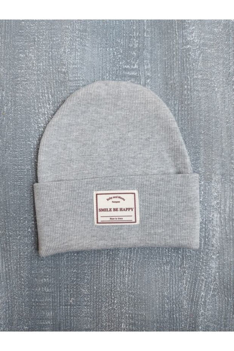 'Smile Be Happy' Baby Beanie - Soft Cotton