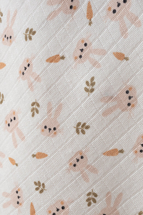 6-Piece 100% Cotton Muslin Baby Hospital Exit Set - Bunny Print