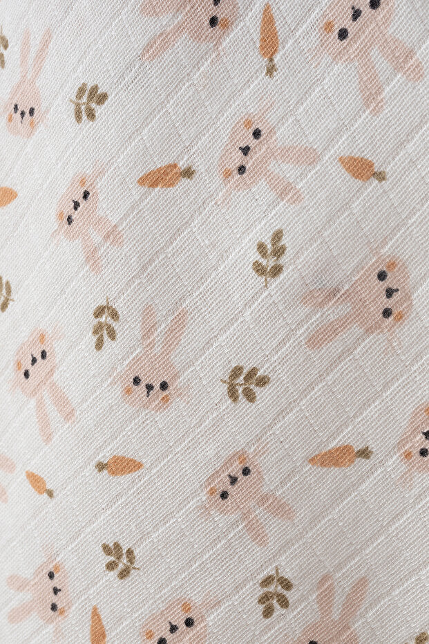 6-Piece 100% Cotton Muslin Baby Hospital Exit Set - Bunny Print