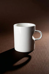 Elegant Pure White Porcelain Mug Set - 230ml x 4