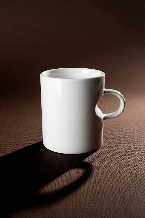 Elegant Pure White Porcelain Mug Set - 230ml x 4