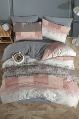 Ruby Patterned Double Duvet Cover Set - Reversible, Fitted Sheet