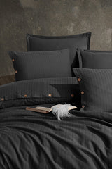 100% Cotton Double Duvet Cover Set - 200x220cm with Buttons
