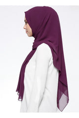 Crepe Chiffon Shawl - Lightweight & Versatile Eggplant Plum