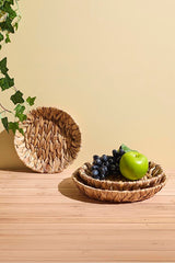 3-Piece Round Woven Natural Fiber Serving Baskets