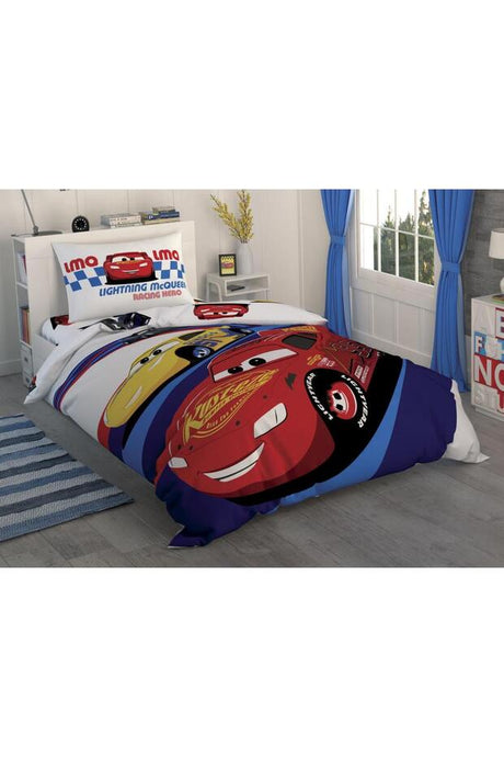 Licensed Cars Race Single Duvet Cover Set - 100% Cotton