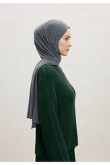 Women's Grey Viscose-Lycra Hijab Shawl