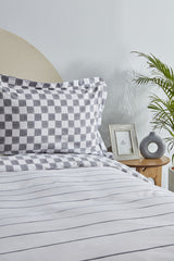Cordova 100% Cotton Double Duvet Cover Set - Anthracite