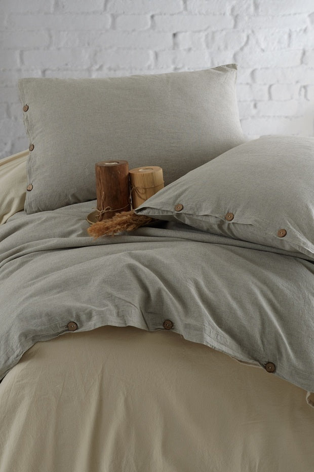 Athena 100% Cotton Washed Double Duvet Cover Set 200x220cm