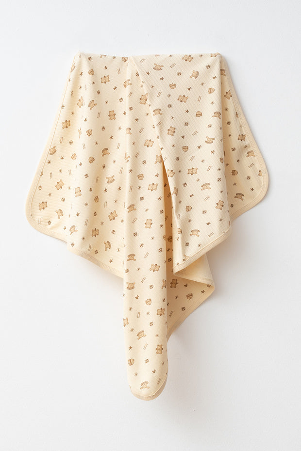 Baby Blanket - 80x90 cm Soft Cotton with Bear Print