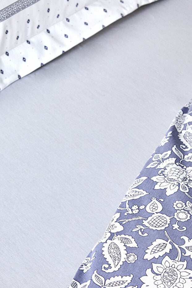 Celerina Blue 100% Cotton Double Duvet Cover Set