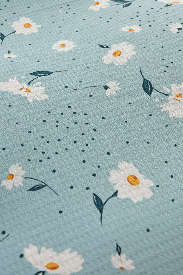 Daisy 100% Cotton Double Pique Bedding Set - Mint