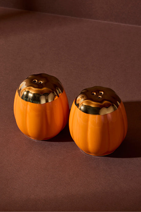 Pumpkin Porcelain Salt & Pepper Shaker Set - 2 Pieces
