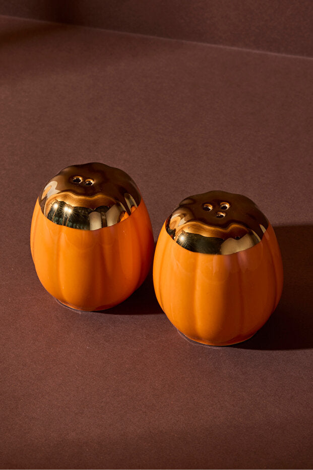 Pumpkin Porcelain Salt & Pepper Shaker Set - 2 Pieces