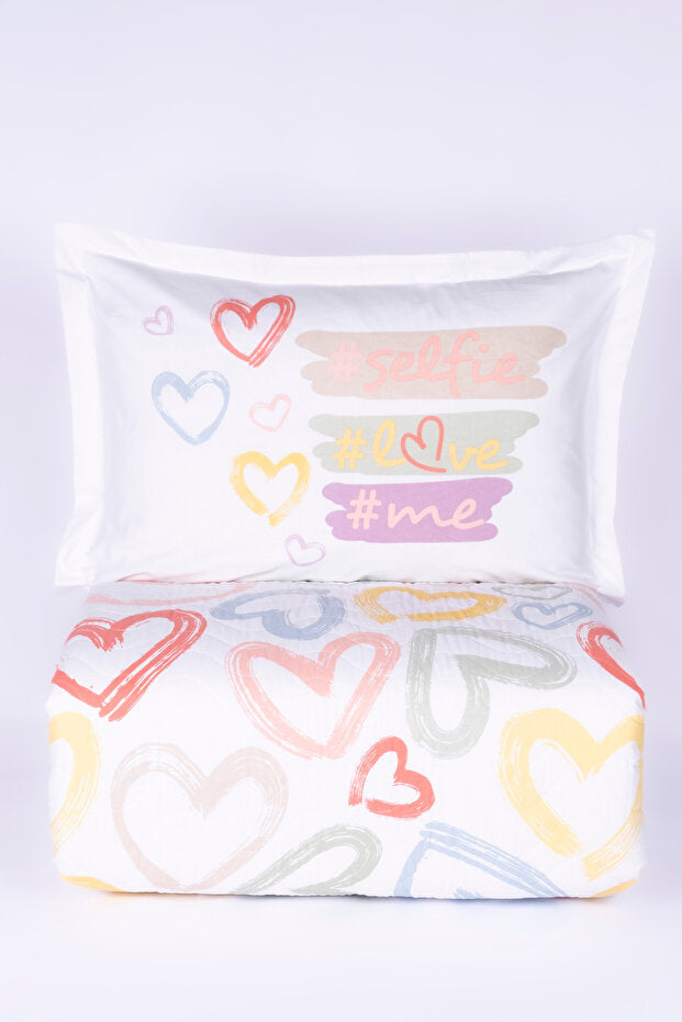 Ranforce 100% Cotton Single Bedding Set - Selfie Design, All-Season