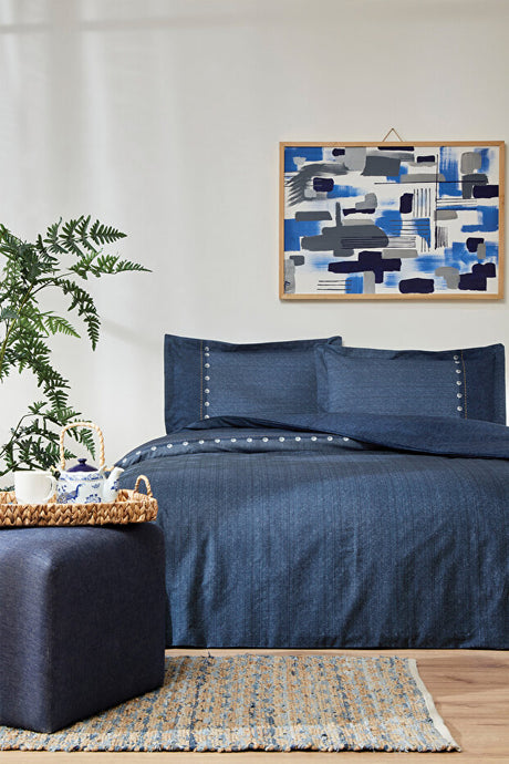 Oregon Denim Double Duvet Cover Set - 100% Cotton