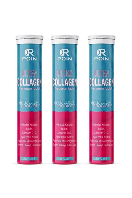 Ultra Collagen Effervescent Tablets - 3-Pack with Probiotics