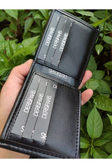 Black Men's Personalized Wallet with Custom Name Engraving