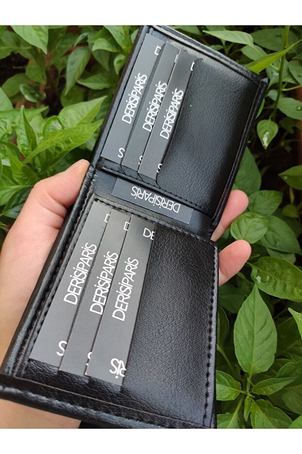Black Men's Personalized Wallet with Custom Name Engraving