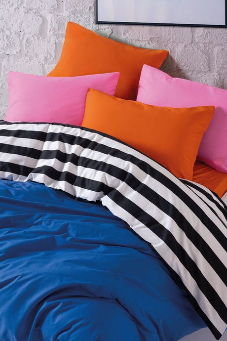 Popping Colors Double Duvet Cover Set - 4 Piece Dusk Blue