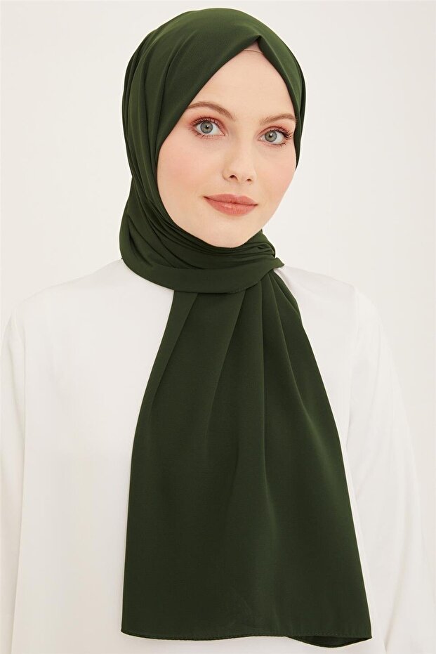 Medine Silk Shawl - Elegant Dark Green