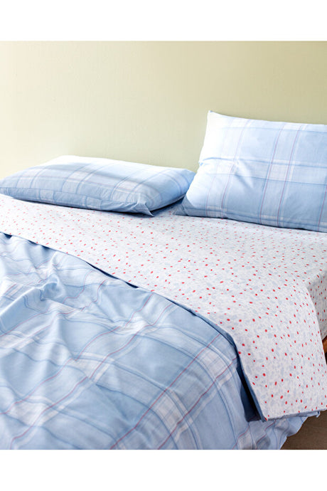 Blanch Double 100% Cotton Ranforce Duvet Cover Set - Blue