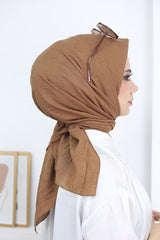 Women's Bamboo Crush Hijab Scarf - Chocolate Brown