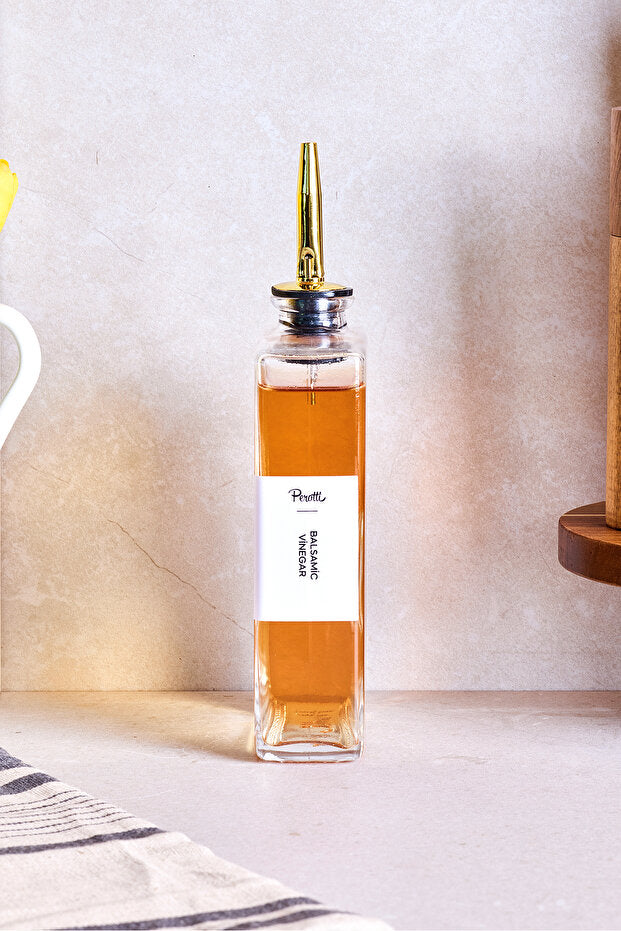 Elegant 350ml Glass Oil & Vinegar Dispenser with Gold Spout