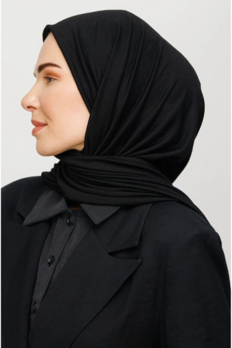 All-Season Black Hijab Scarf, Easy Care