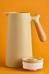 Nordic Style Vacuum Thermos - 1000ml Capacity with Wooden Handle