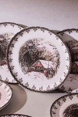 Vintage Friendly Village Dessert Plates - Set of 6 (21cm)