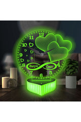 Personalized Infinity Love LED Clock Lamp - 16 Color Remote Control