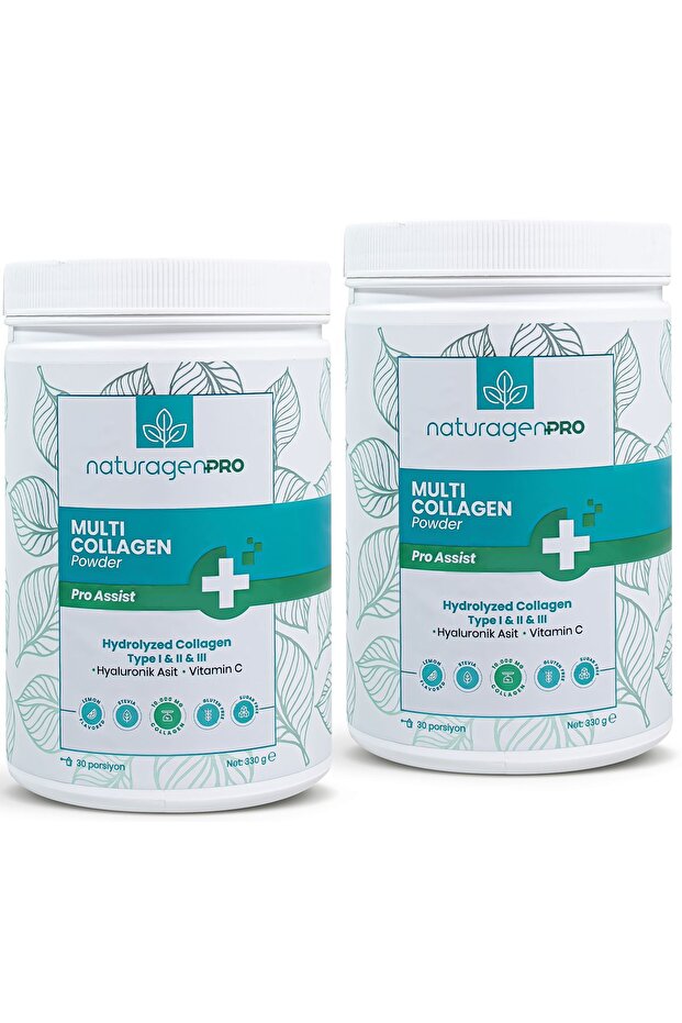 PRO Multi Collagen Powder - 330g x 2, Types I, II, III, Lemon