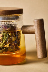 Borosilicate Glass Infuser Mug with Acacia Wood Details - 500ml