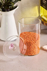 950ml Borosilicate Glass Storage Jar with Heart Lid