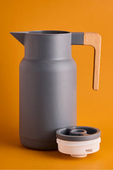 Nordic Glass Vacuum Thermos with Bamboo Handle - 1000ml